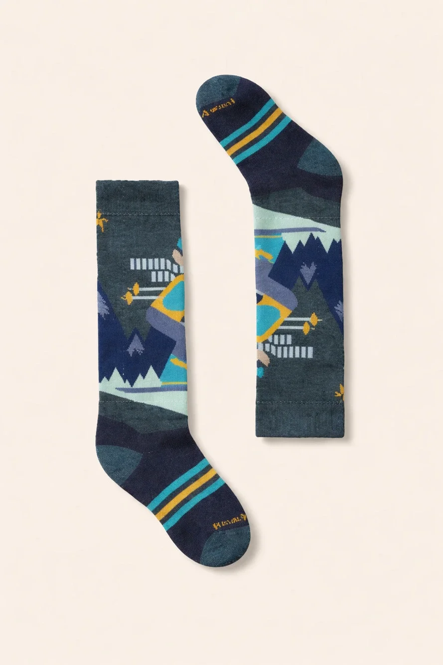 Smartwool Kids Medium Twilight Blue Wintersport OTC Merino Wool Socks OS26-25